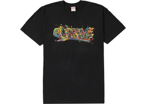 Supreme Paint Logo Tee Black Size XL