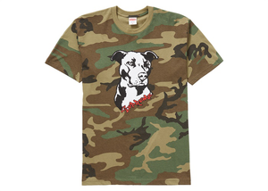 T-shirt Supreme Pitbull motif camouflage Woodland, taille M