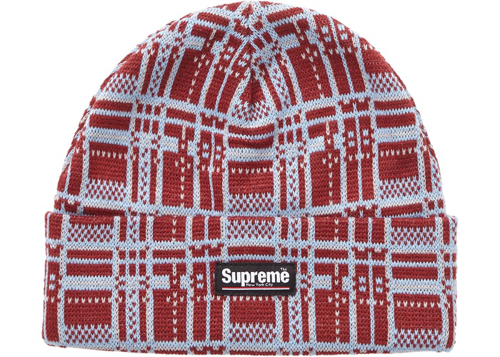 Bonnet à carreaux Supreme Bordeaux