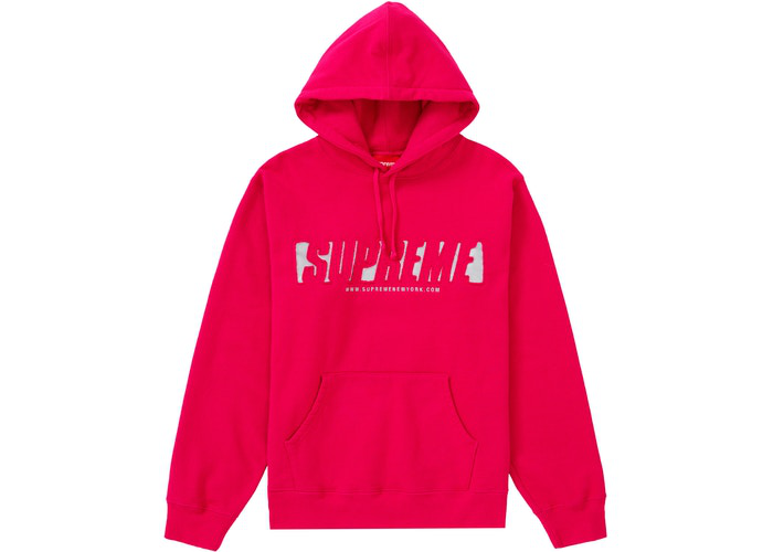 Supreme Reflective Cutout Hooded Sweatshirt Pink Size M