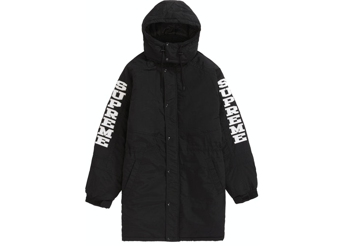 Parka Sideline à logo sur les manches Supreme Noir