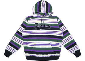 Sweat à capuche rayé Supreme Violet Taille M