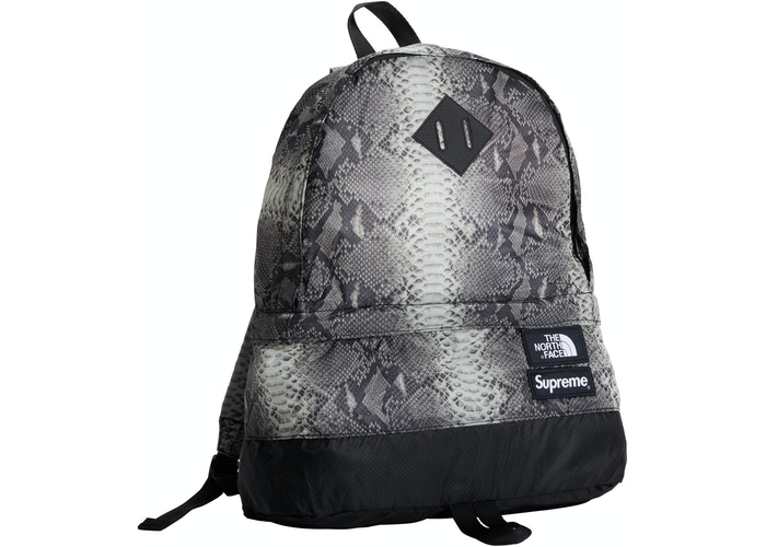 Sac à dos léger Supreme The North Face Snakeskin Noir