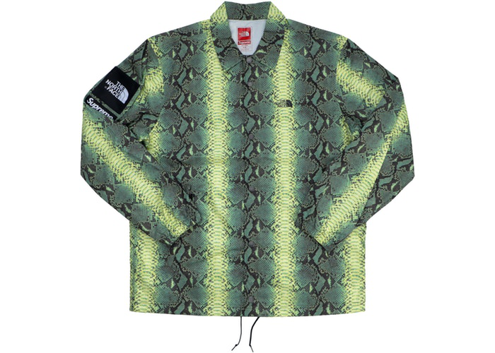 Supreme The North Face Snakeskin Taped Seam Coaches Jacket Green