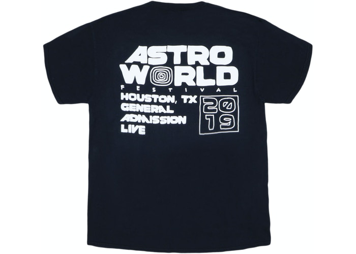 T-shirt Travis Scott Astrofest Staff 2019 Noir Taille XL 