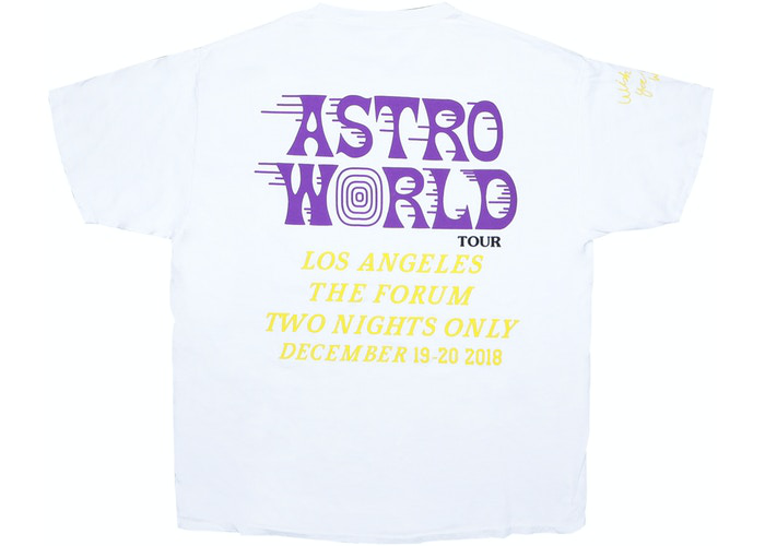 T-shirt exclusif Travis Scott Astroworld LA Blanc Taille XXL