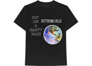 T-shirt Travis Scott Astroworld Happy Face Noir Taille XL 