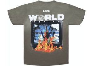 T-shirt Travis Scott Flaming TV Vert Taille S