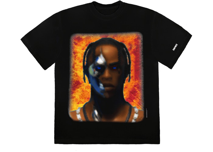 Travis Scott T-3500 Portrait T-Shirt Black Size M