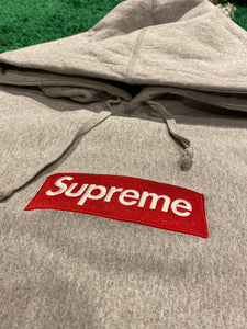 Sweat à capuche Supreme Box Logo - Gris/Rouge (2016)