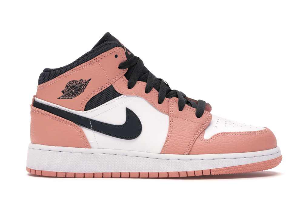 Jordan 1 Mid Pink Quartz (GS) Taille 5,5 ans