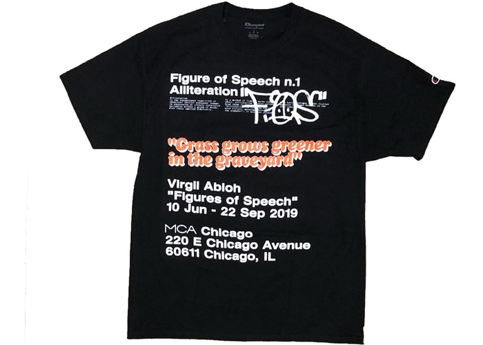 Virgil Abloh MCA Figures of Speech Grass Graveyard Tee Black Size XS